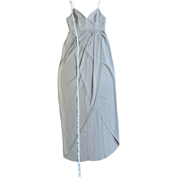 SHONA JOY Gray Draped Midi Slip Dress | Spaghetti Straps size 2 - Picture 5 of 9